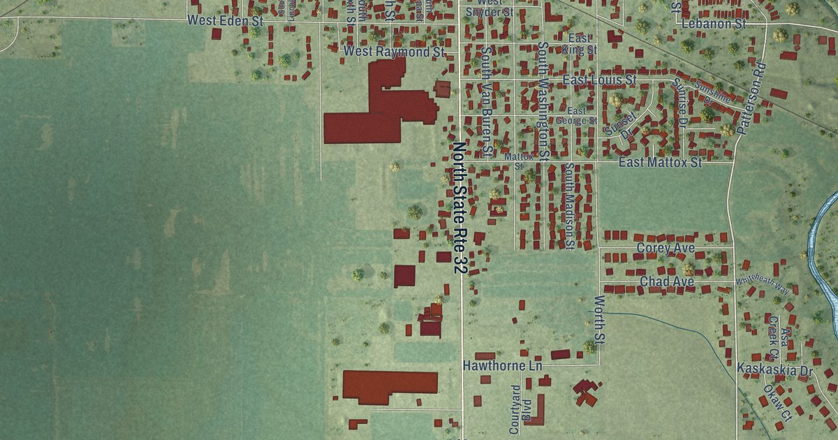 Map of Sullivan, Illinois in 2026