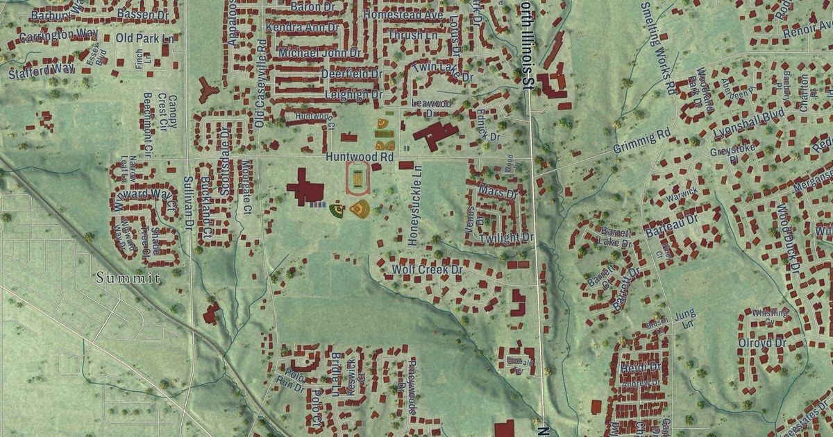 Map of Swansea, Illinois in 2026