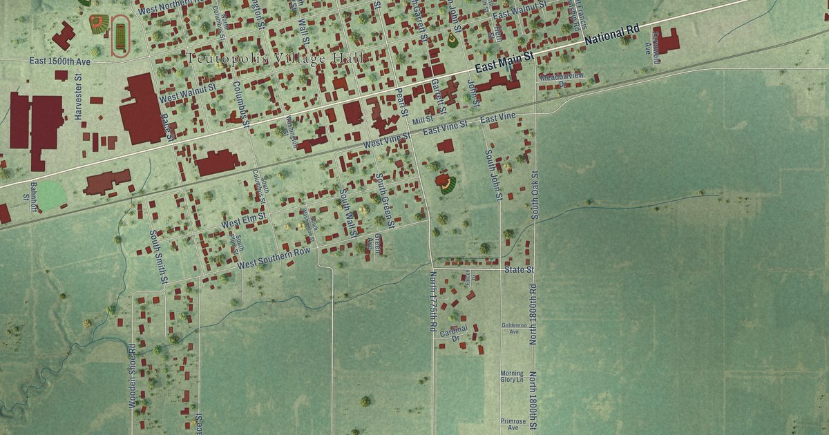 Map of Teutopolis, Illinois in 2026