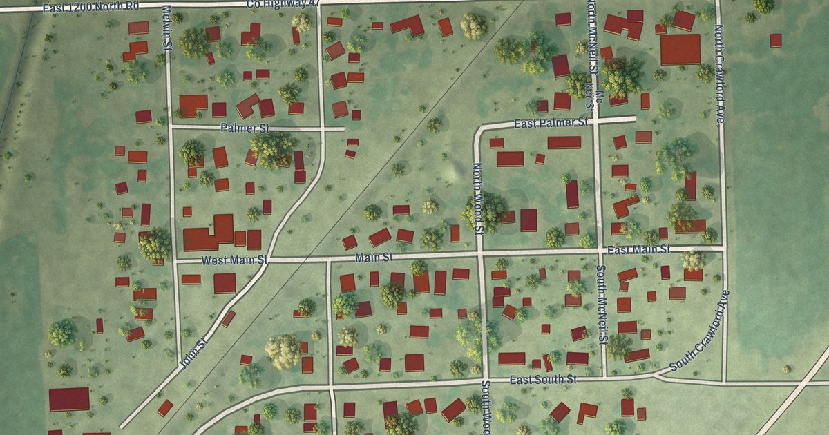 Map of Thawville, Illinois in 2026