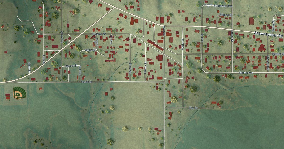 Map of Thompsonville, Illinois in 2026