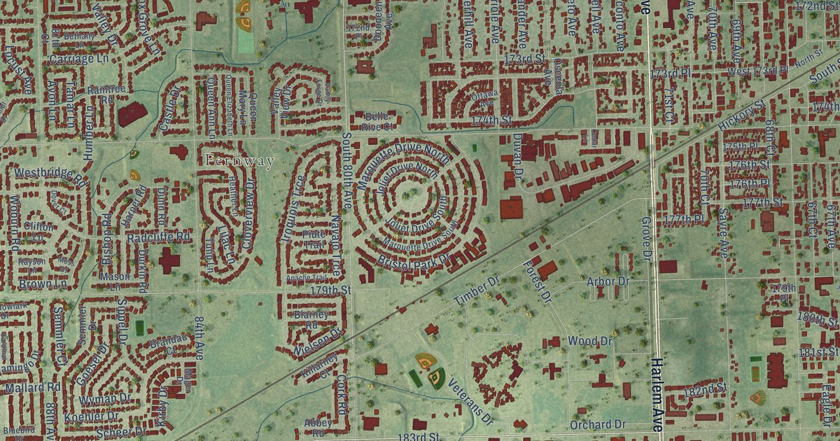Map of Tinley Park, Illinois in 2026