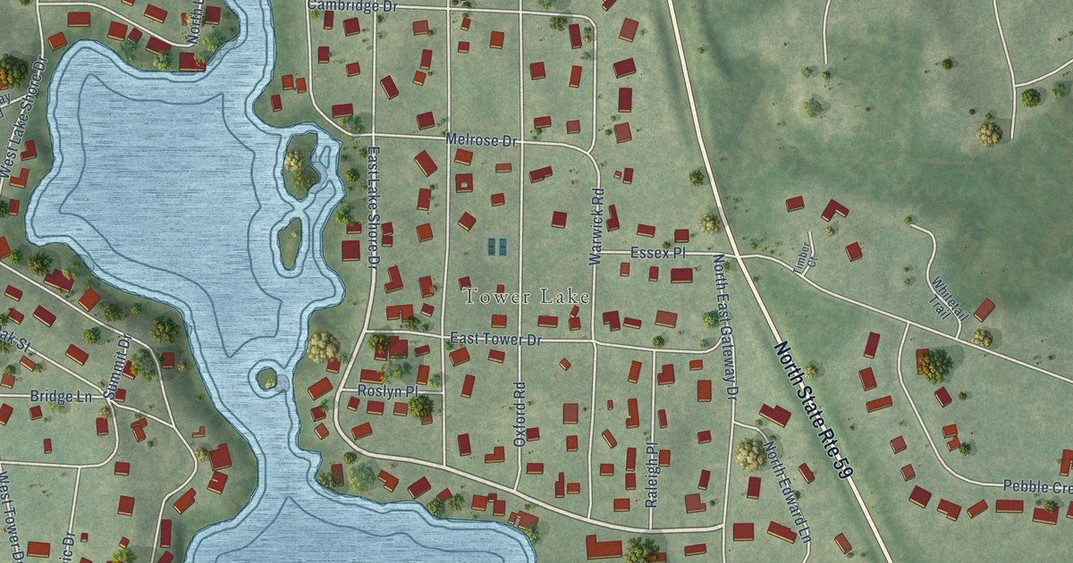 Map of Tower Lakes, Illinois in 2026