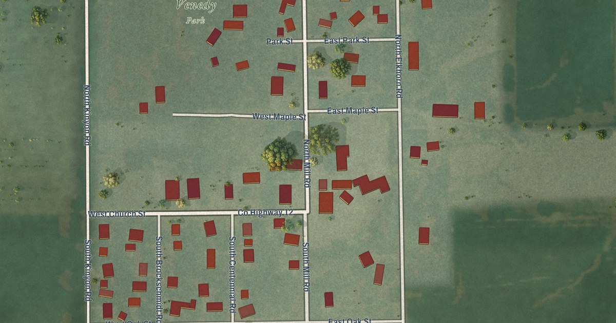 Map of Venedy, Illinois in 2026
