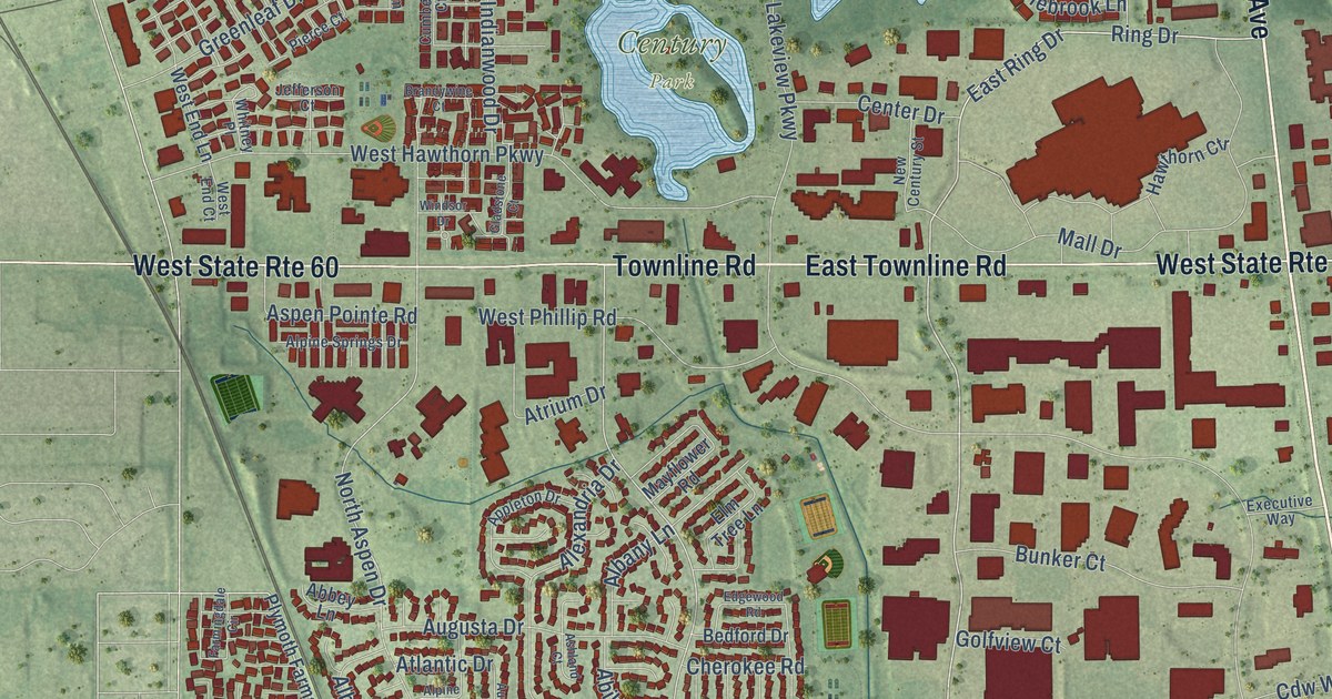 Map of Vernon Hills, Illinois in 2026