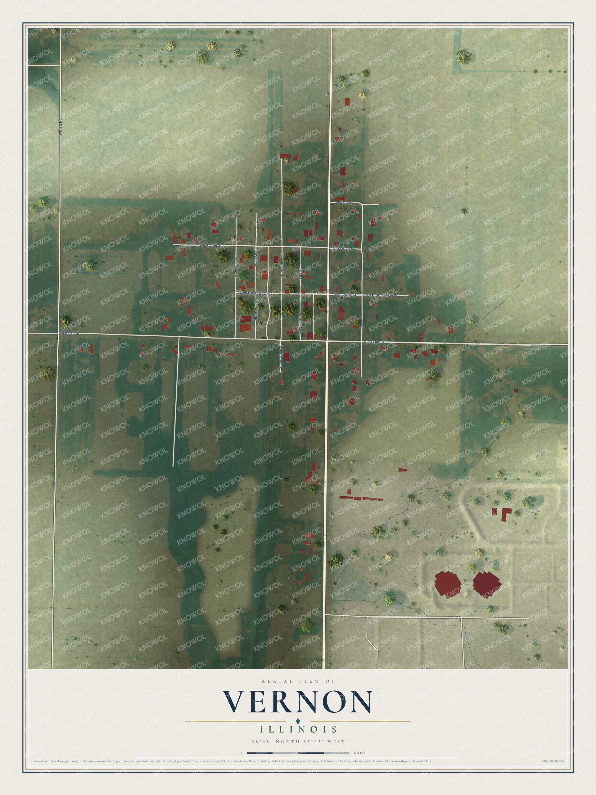 Watermarked full-map preview of Vernon, Illinois