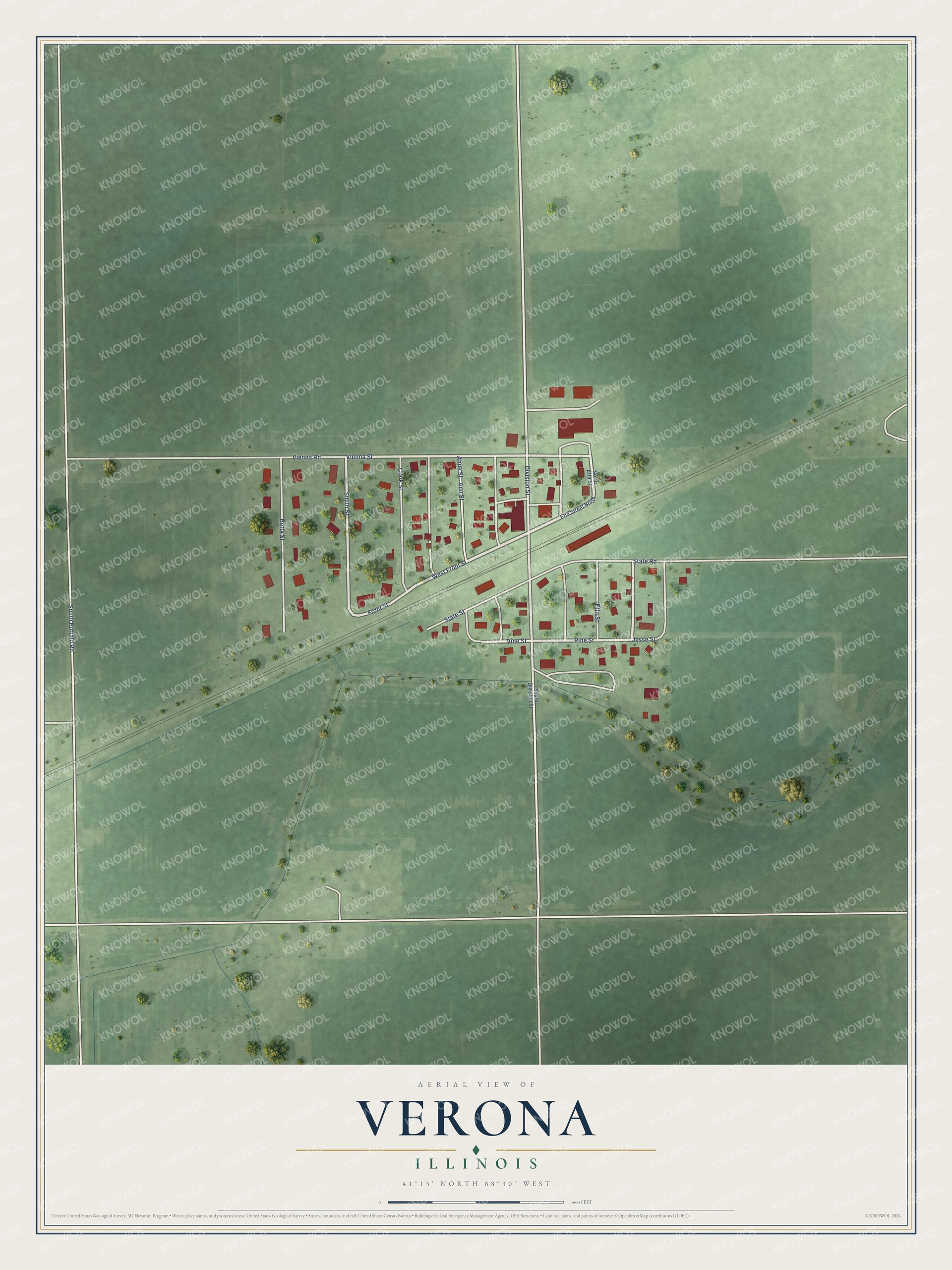 Watermarked full-map preview of Verona, Illinois