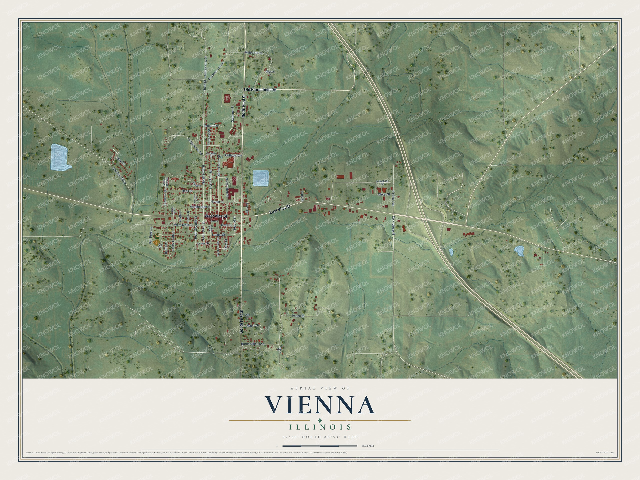 Watermarked full-map preview of Vienna, Illinois