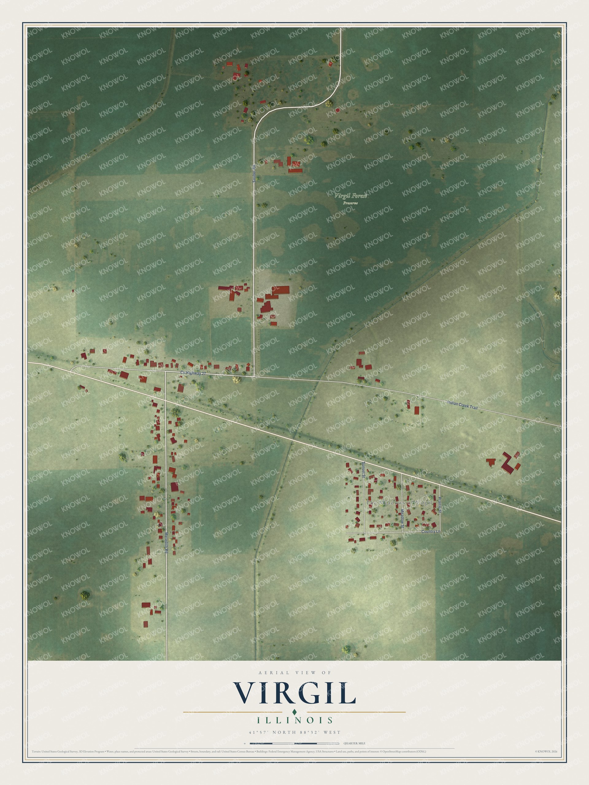 Watermarked full-map preview of Virgil, Illinois