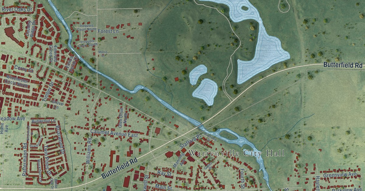 Map of Warrenville, Illinois in 2026