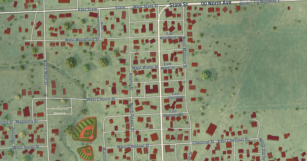 Map of Washburn, Illinois in 2026