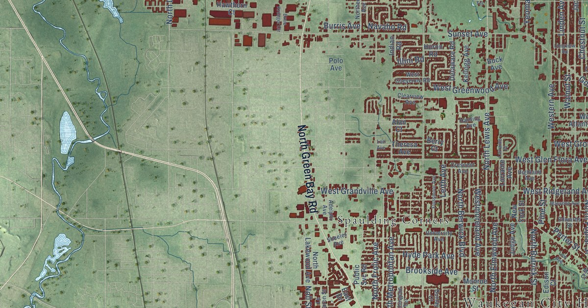 Map of Waukegan, Illinois in 2026