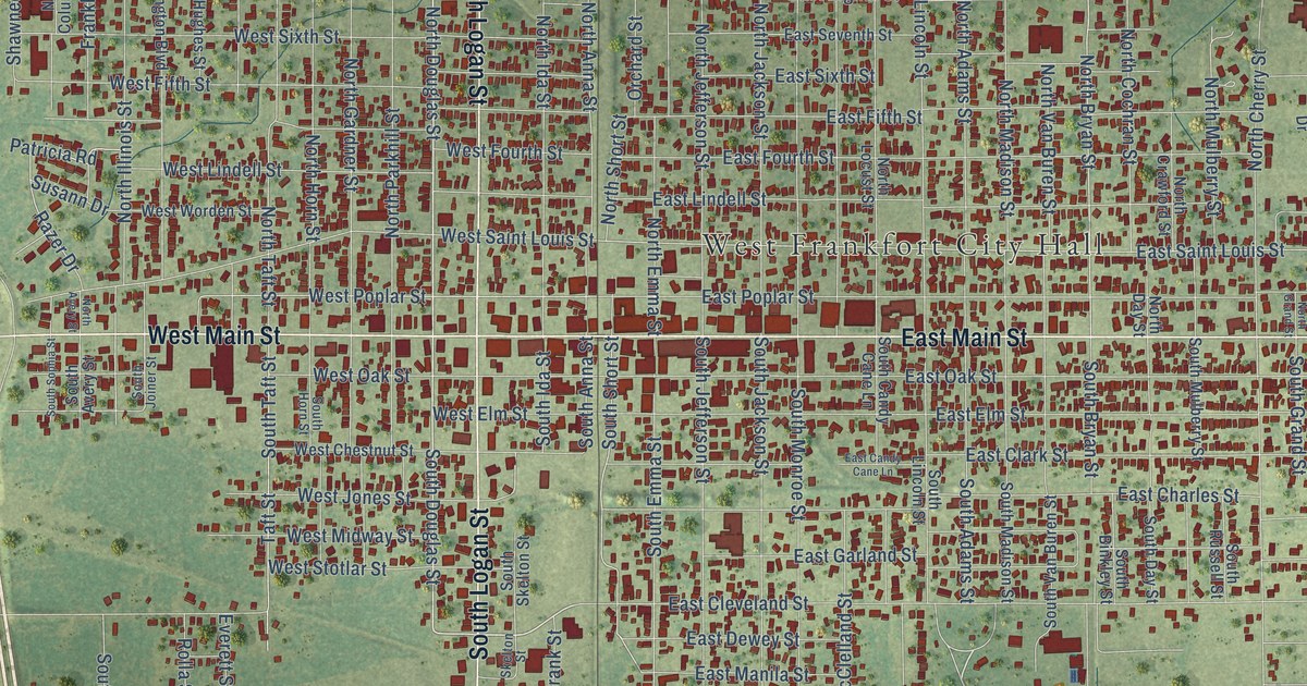 Map of West Frankfort, Illinois in 2026