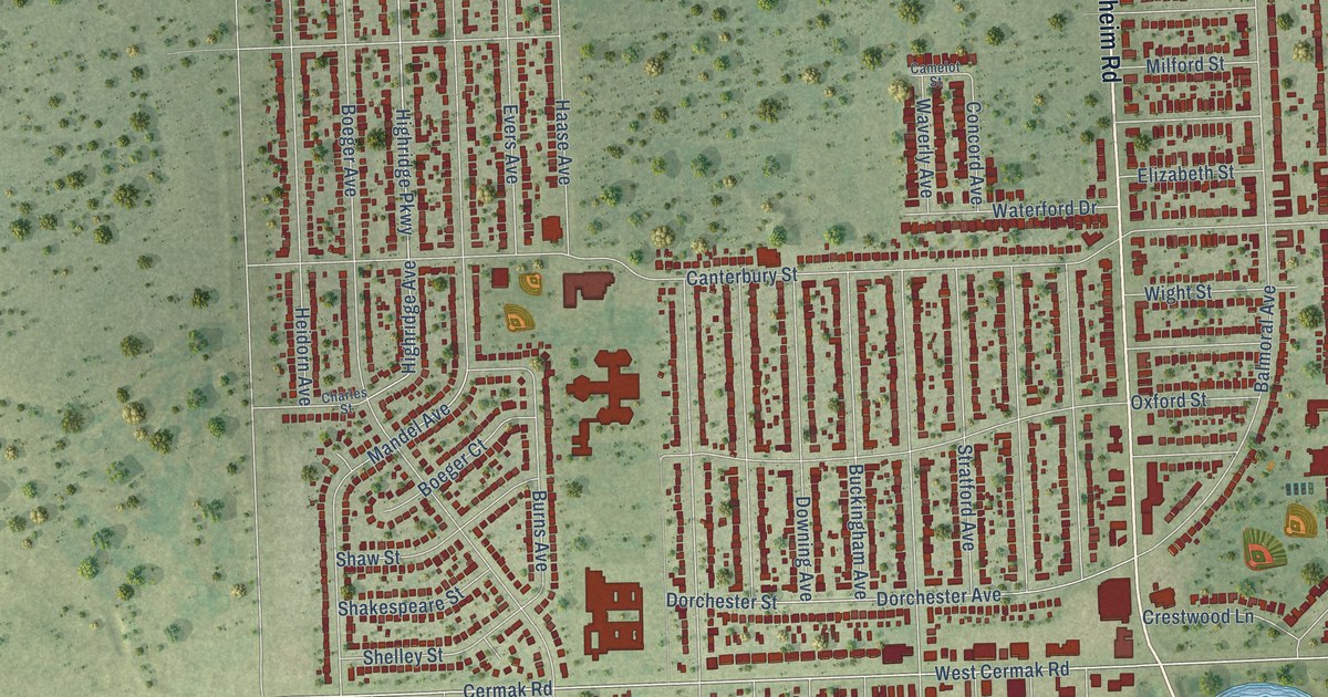 Map of Westchester, Illinois in 2026