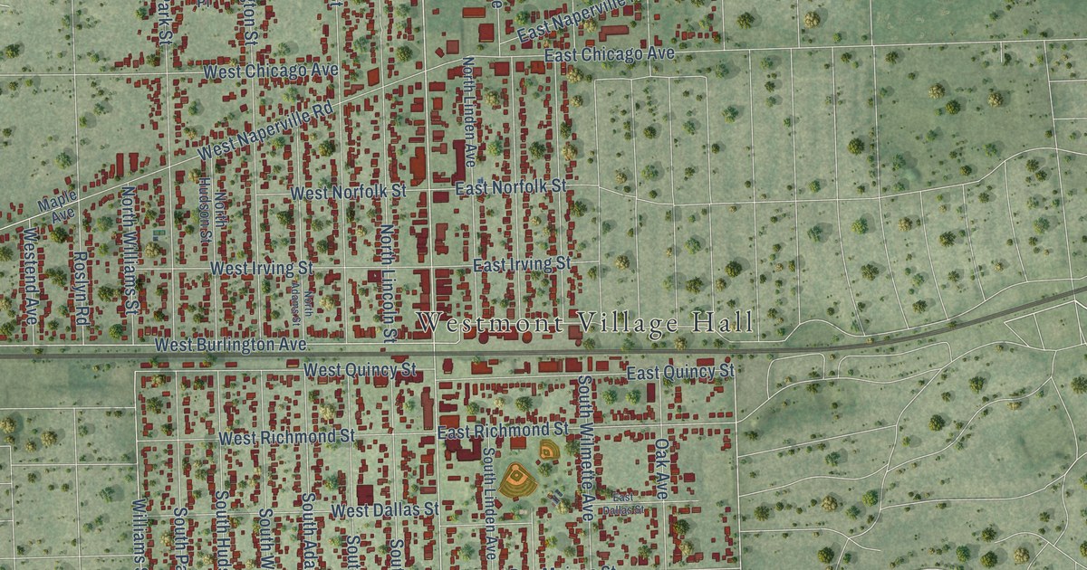 Map of Westmont, Illinois in 2026