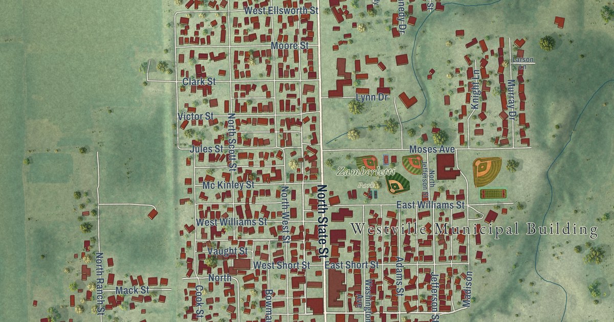 Map of Westville, Illinois in 2026