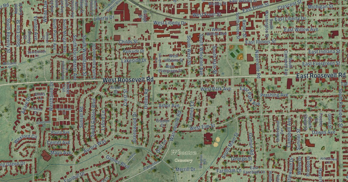 Map of Wheaton, Illinois in 2026