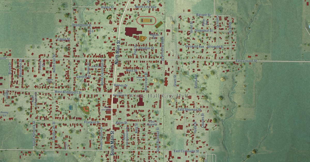 Map of White Hall, Illinois in 2026