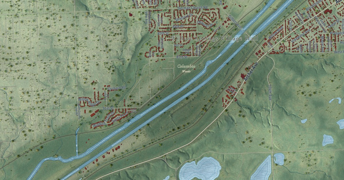 Map of Willow Springs, Illinois in 2026