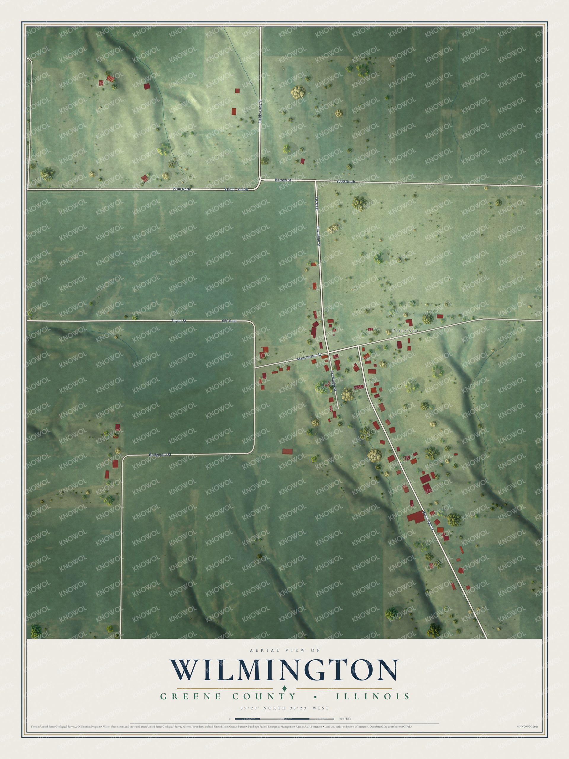 Watermarked full-map preview of Wilmington, Illinois