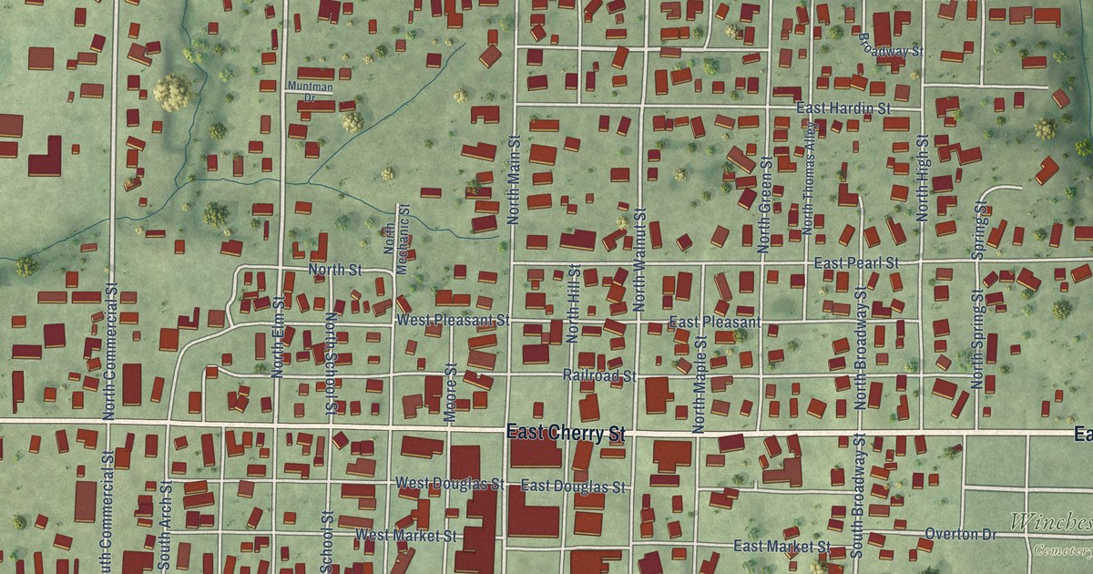 Map of Winchester, Illinois in 2026