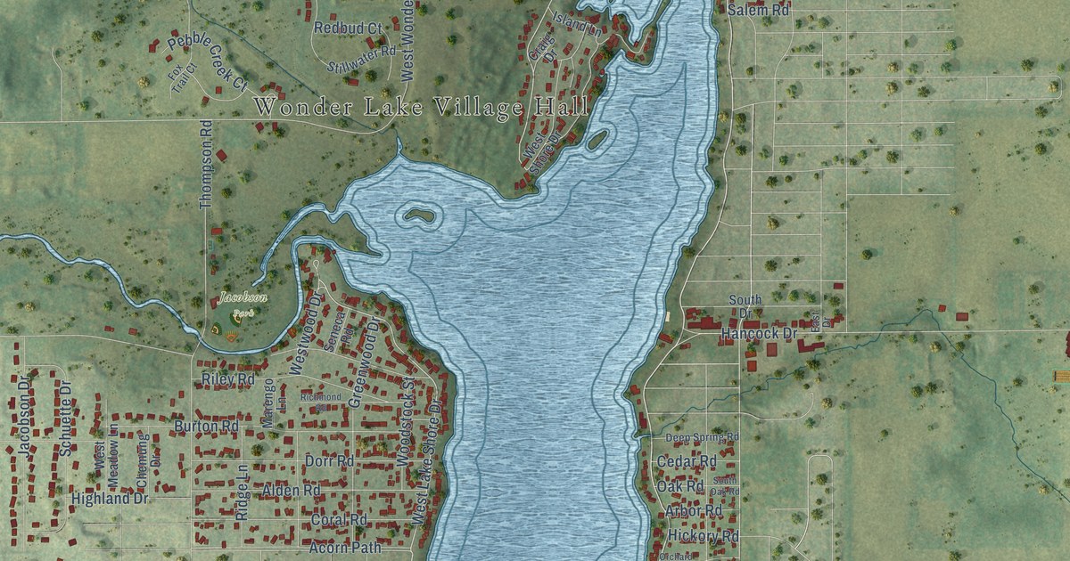 Map of Wonder Lake, Illinois in 2026
