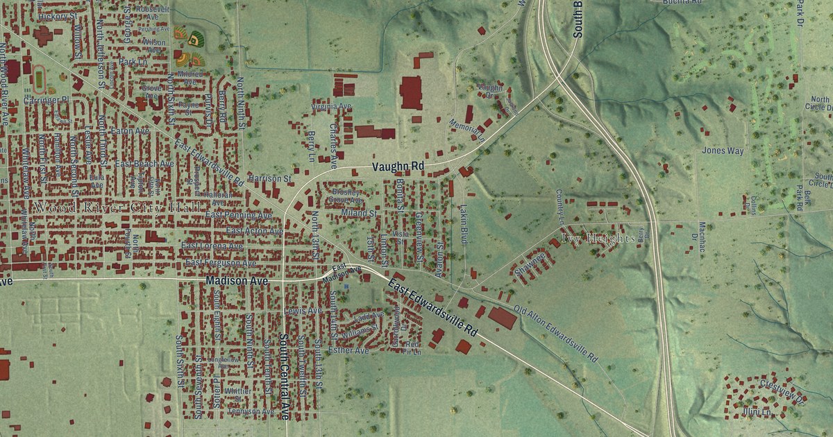 Map of Wood River, Illinois in 2026