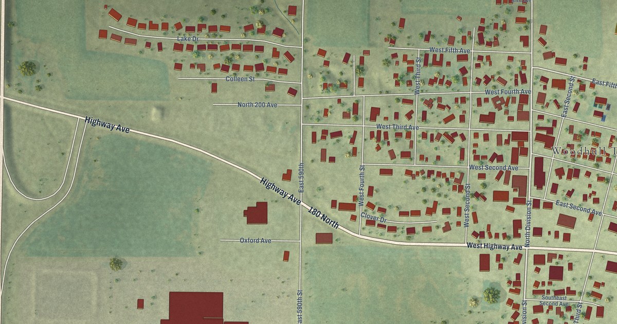 Map of Woodhull, Illinois in 2026