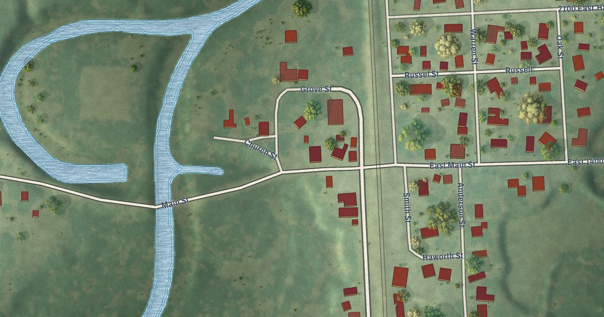 Map of Woodland, Illinois in 2026