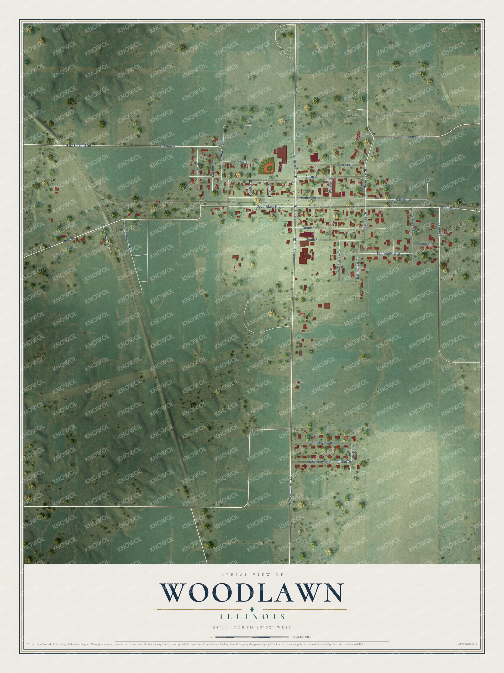 Watermarked full-map preview of Woodlawn, Illinois