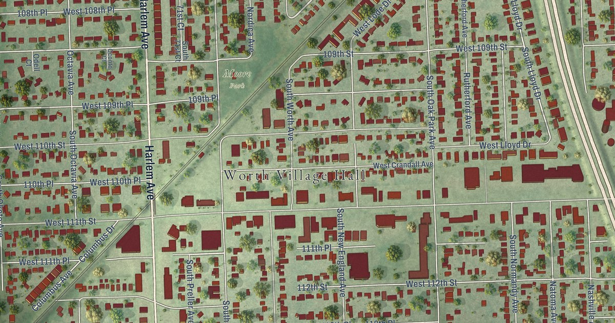 Map of Worth, Illinois in 2026