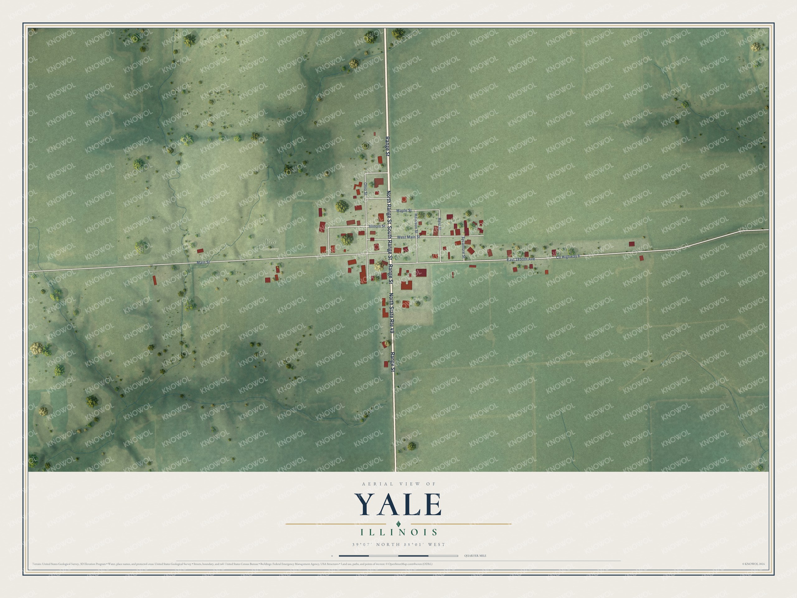 Watermarked full-map preview of Yale, Illinois