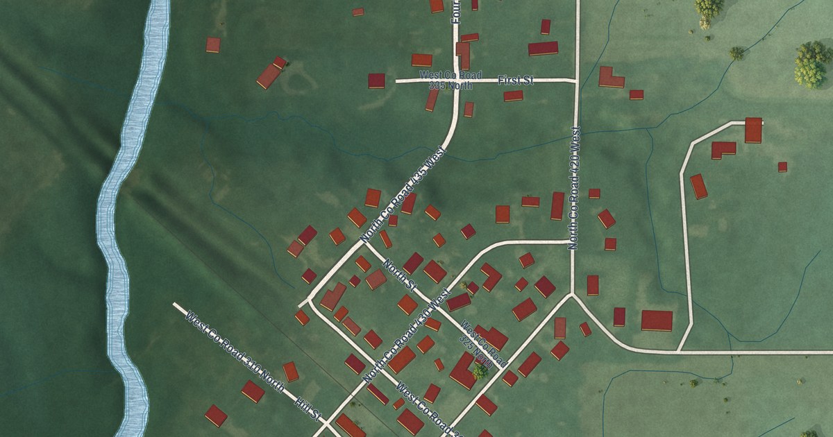Map of Adams, Indiana in 2026