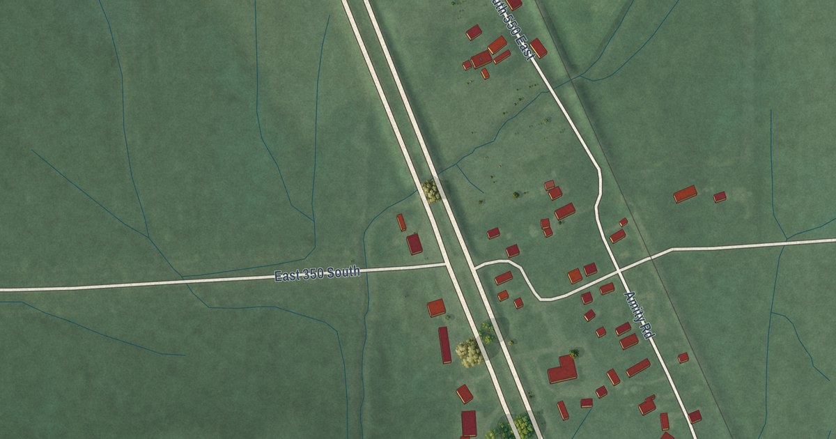 Map of Amity, Indiana in 2026