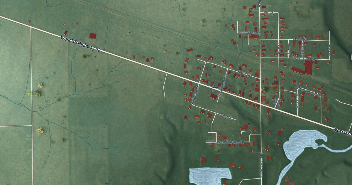 Map of Arlington, Indiana in 2026
