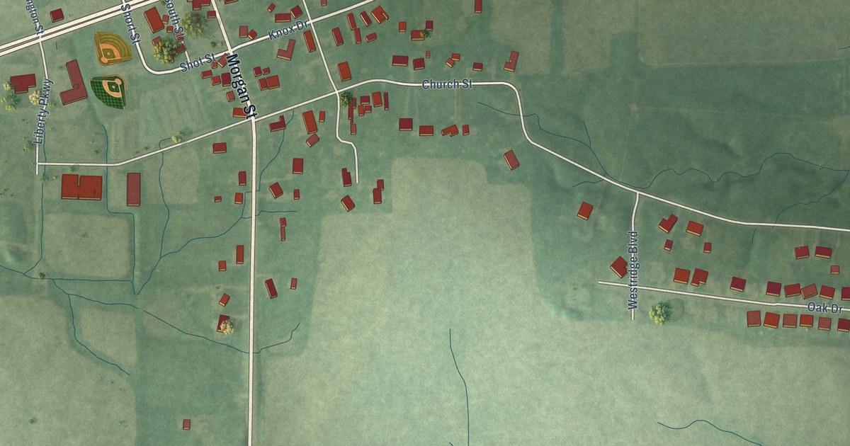 Map of Belleville, Indiana in 2026