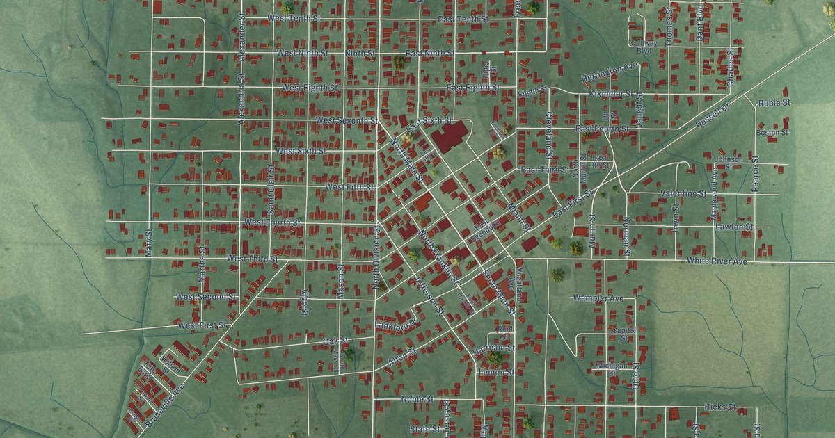 Map of Bicknell, Indiana in 2026