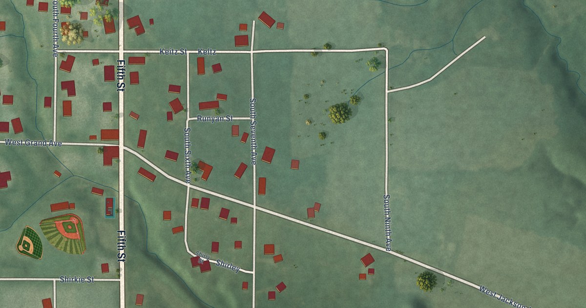 Map of Blanford, Indiana in 2026