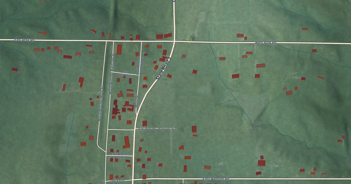 Map of Blocher, Indiana in 2026