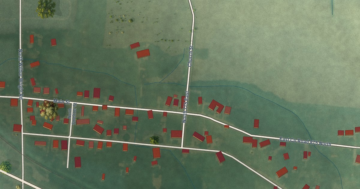 Map of Blountsville, Indiana in 2026