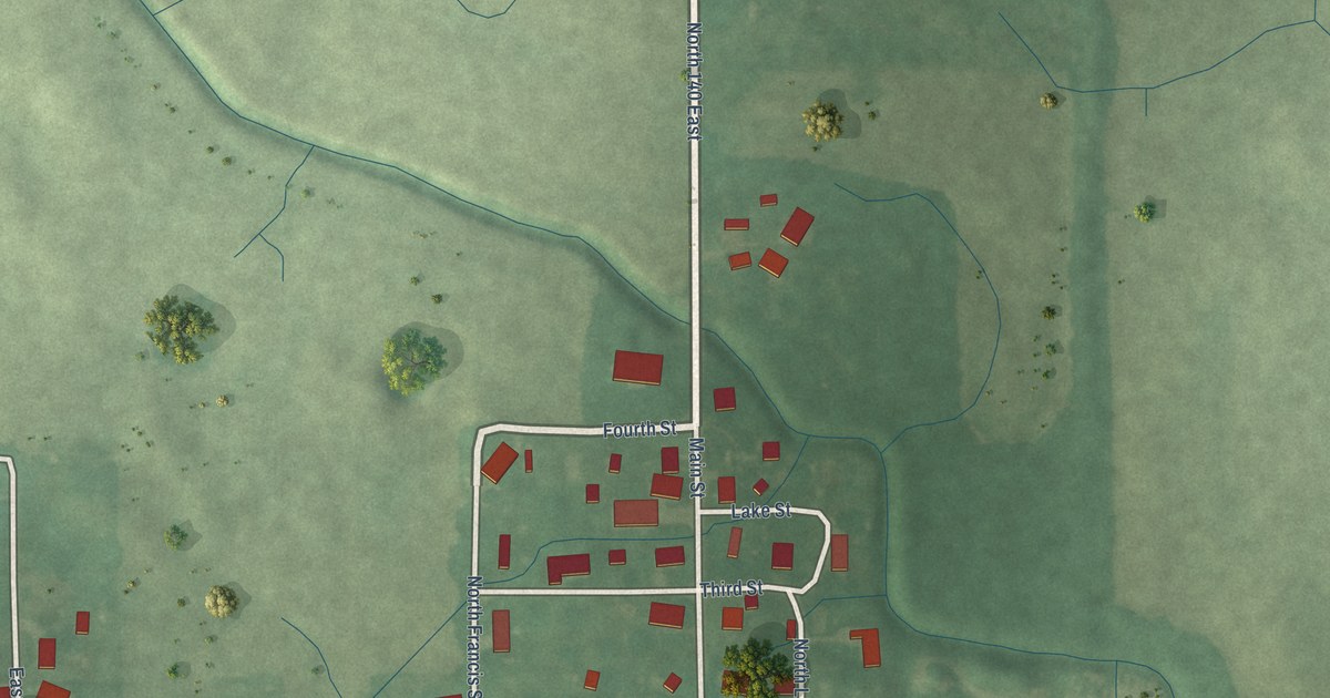 Map of Brimfield, Indiana in 2026