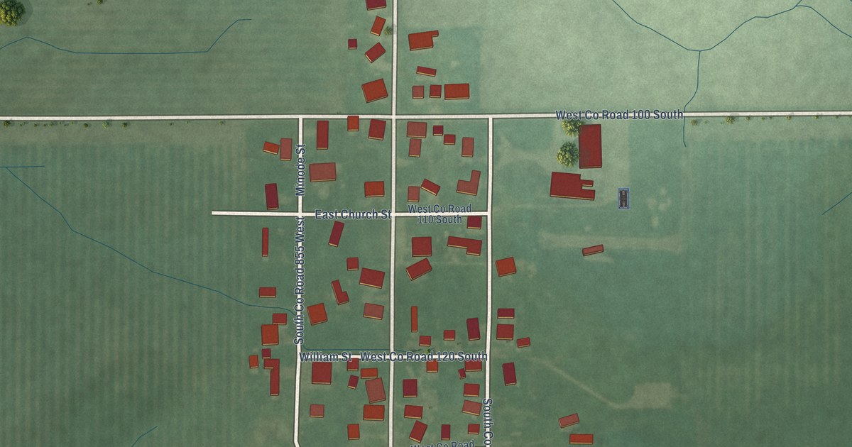 Map of Burney, Indiana in 2026