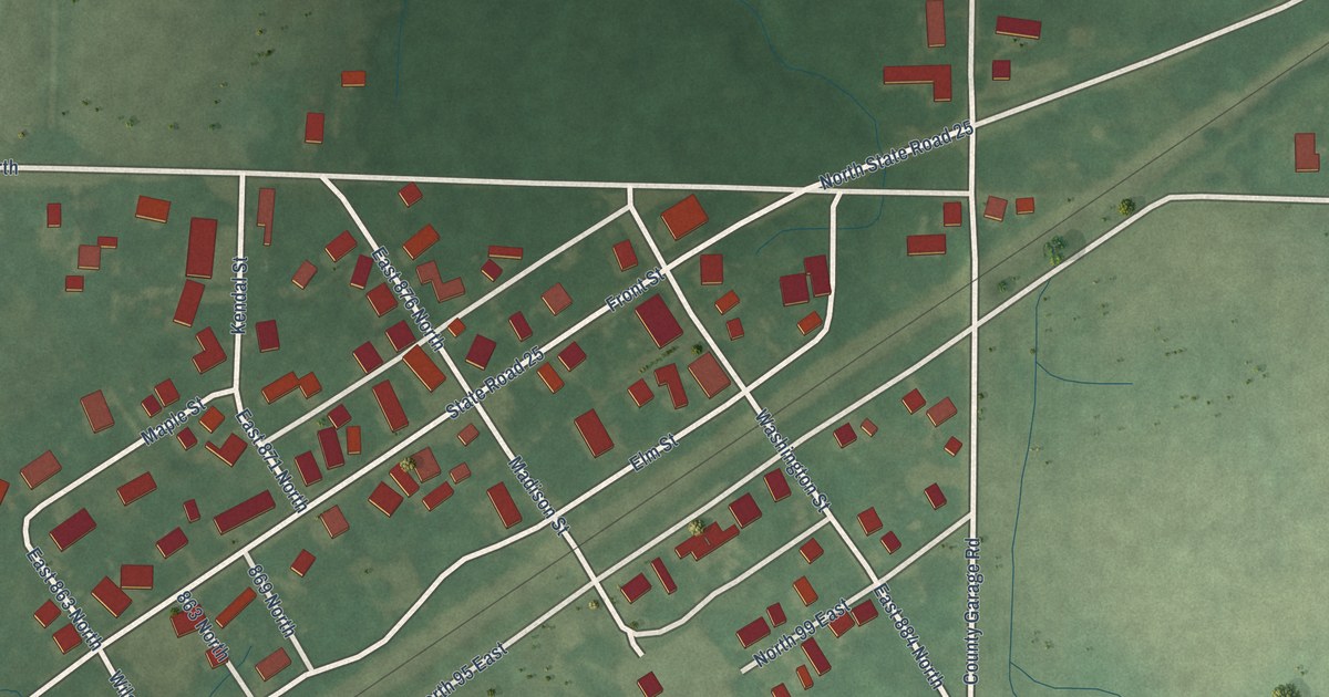 Map of Burrows, Indiana in 2026