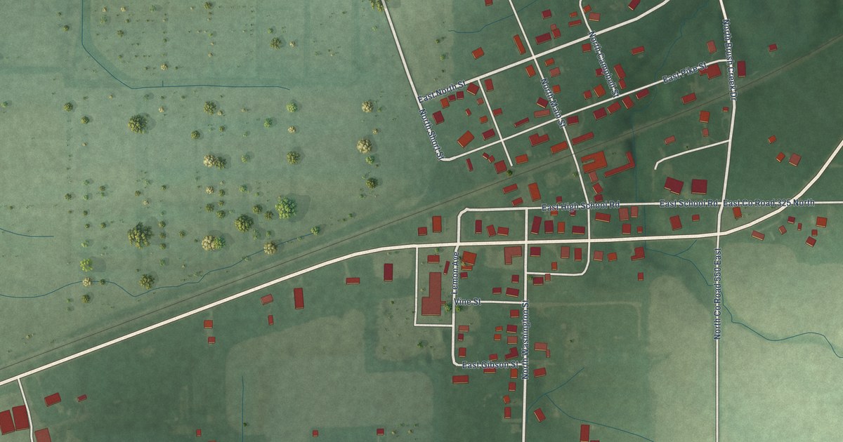 Map of Butlerville, Indiana in 2026