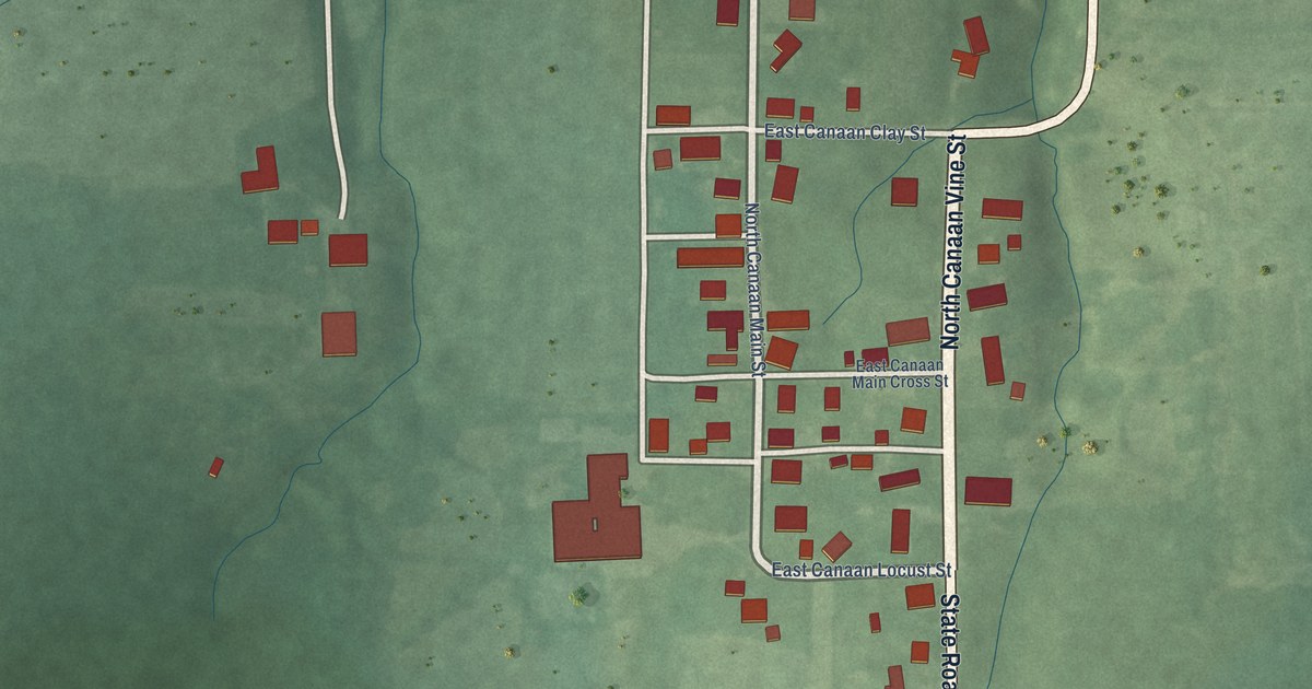Map of Canaan, Indiana in 2026