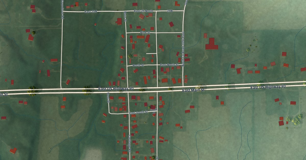 Map of Charlottesville, Indiana in 2026