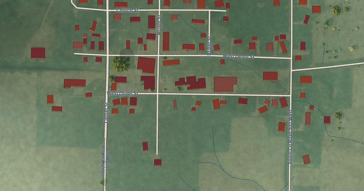 Map of Cory, Indiana in 2026