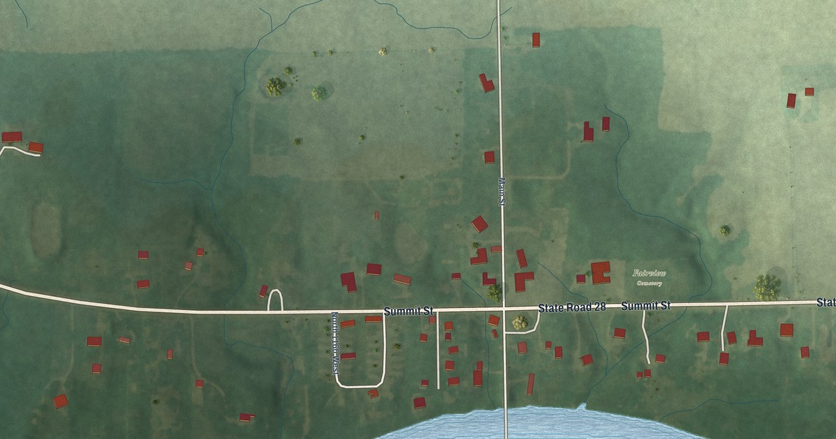 Map of Fairview, Indiana in 2026