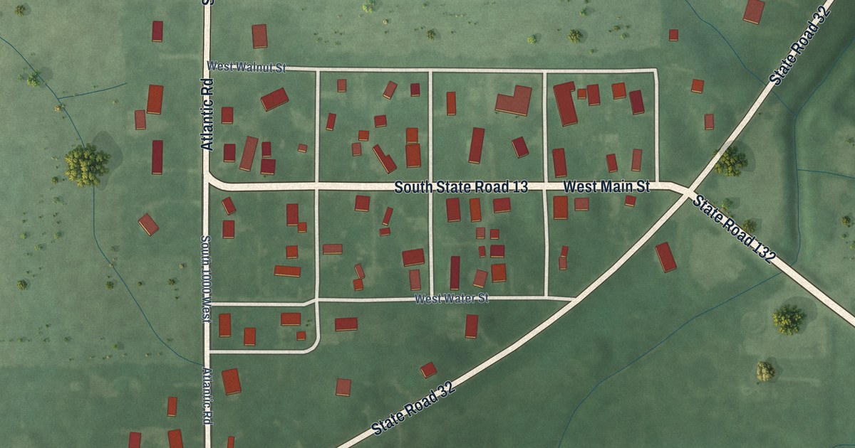 Map of Fishersburg, Indiana in 2026