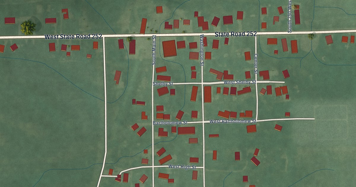 Map of Flat Rock, Indiana in 2026